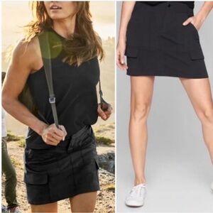 Athleta Dark Gray Trekkie Cargo Skort Skirt Black 14 *Measurements